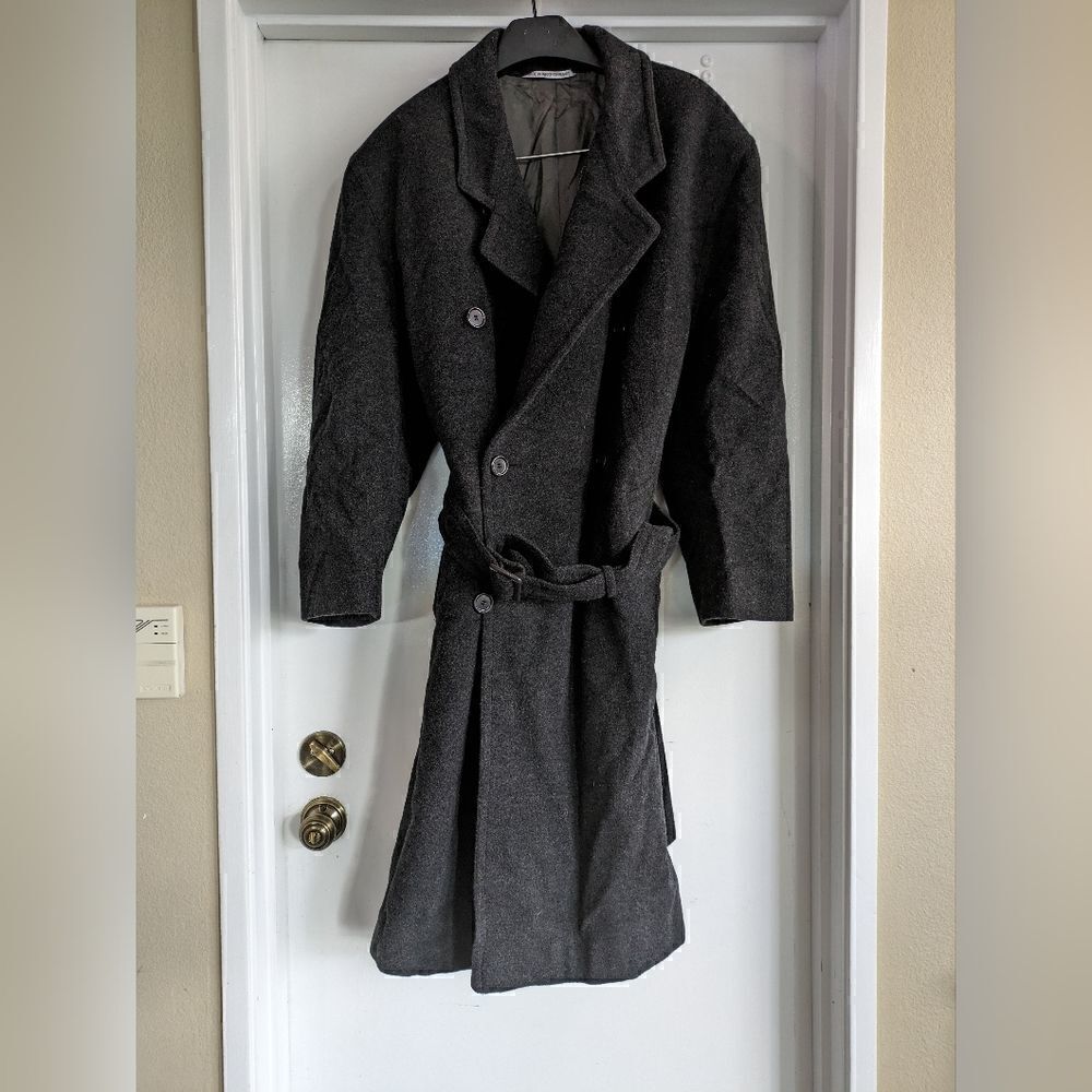 Hugo Boss belted virgin wool trench coat